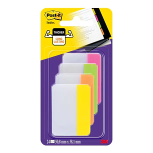 Post-It Index Dispensador con 66 Marcadores Reposicionables - Forma Rectangular - Colores Surtidos