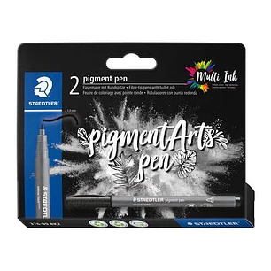 Staedtler 376 Pack de 2 Rotuladores Punta de Fibra Redonda - Ancho de Linea aprox. 1,0mm - Colores Vivos y Brillantes - No Amarillea con el Paso del T