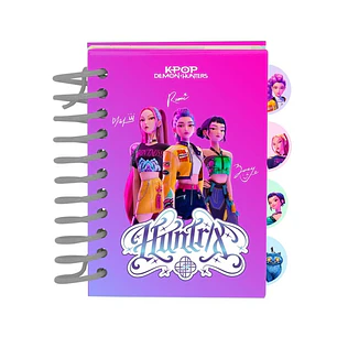 Safta K-Pop Demon Hunters Bloc de Notas - Formato A7 - 80 Hojas de 80 g/m2 - Espiral - Tapas Duras - 4 Separadores Interiores - 7.4x10.5cm - Multicolo