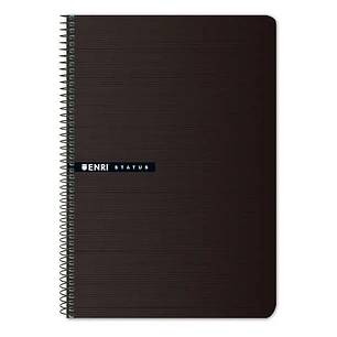 Enri Status Cuaderno Espiral Tamaño Folio Cuadricula 4mm 100 Hojas con Margen - Tapa Dura - Color Negro