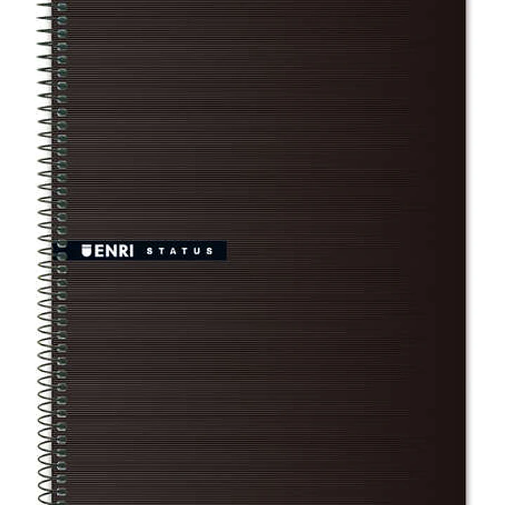 Enri Status Cuaderno Espiral Tamaño Folio Cuadricula 4mm 100 Hojas con Margen - Tapa Dura - Color Negro 1