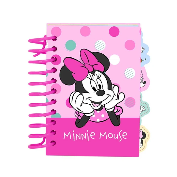 Safta Minnie Mouse Minty Bloc de Notas - Formato A7 - 80 Hojas de 80 g/m2 - Espiral - Tapas Duras - 4 Separadores Interiores - 7.4x10.5cm - Color Rosa 1