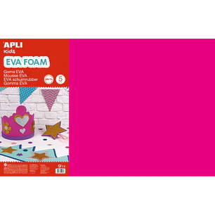 Apli Goma Eva Fucsia 600x400 - 5 Hojas de Tamaño Grande y Flexible