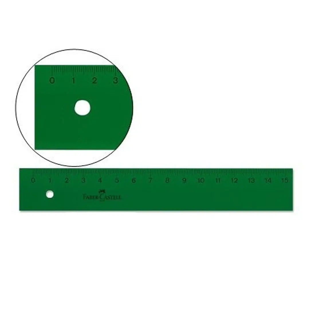 Faber-Castell Regla Tecnica Recta 15cm - Color Verde Transparente 1