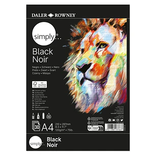 Daler Rowney Simply Bloc Encolado - A4 - 120g - 30 Hojas - Color Negro