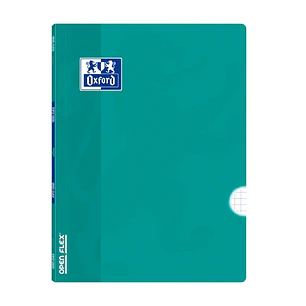 Oxford Libreta Grapada - Formato A4 - 48 Hojas - Cuadricula 4x4mm con Margen - Tapa de Plastico - Anti Traspaso de Tinta - Color Aguamarina