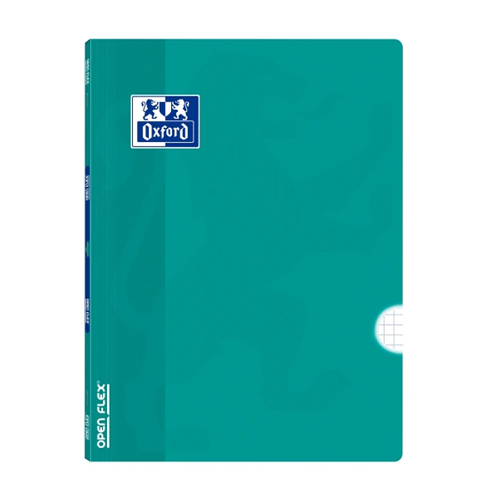 Oxford Libreta Grapada - Formato A4 - 48 Hojas - Cuadricula 4x4mm con Margen - Tapa de Plastico - Anti Traspaso de Tinta - Color Aguamarina 1