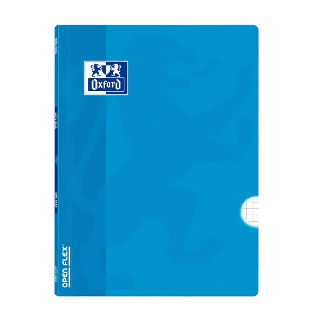 Oxford Libreta Grapada - Formato A4 - 48 Hojas - Cuadricula 4x4mm con Margen - Tapa de Plastico - Anti Traspaso de Tinta - Color Turquesa 1
