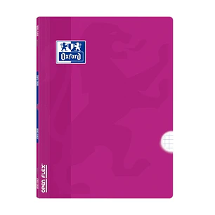 Oxford School Classic Openflex Libreta Grapada A4 48 Hojas Cuadricula 4x4 con Margen - Tapa de Plastico Translucido - Ideal para Estudiantes - Color L