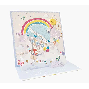 Pictura Tarjeta 3D Pop-Up - 16x16cm - Tematica Cielo - Embolsada Individualmente - Incluye Sobre Blanco - Papel con Certificacion FSC