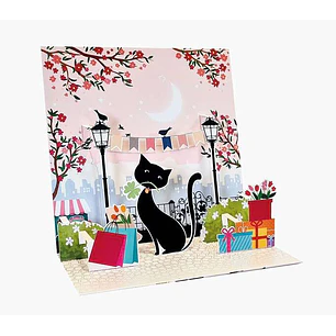 Pictura Tarjeta Felicitacion 3D Pop-Up - Laminas - Purpurina - Relieve - Cortes Laser - 16x16cm - Incluye un Sobre Blanco y Envoltorio en Papel de Cel