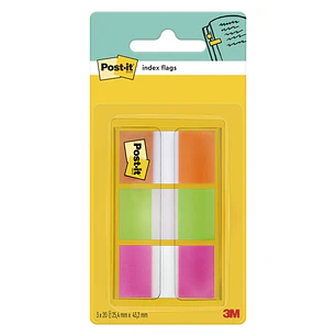 Post-It Index Dispensador con 60 Marcadores de Indice Reposicionables - Forma Rectangular - Colores Surtidos