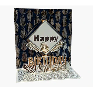 Pictura Tarjeta 3D Pop-Up - 16x16cm - Tematica Cumpleaños - Embolsada Individualmente en Celofan - Incluido Sobre Blanco - Papel con Certificacion FSC