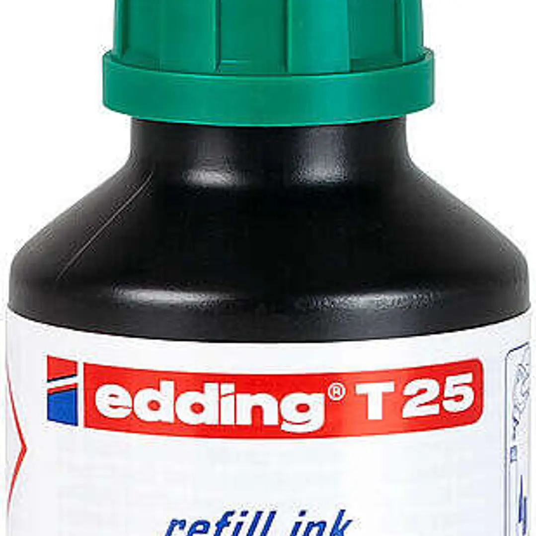 Edding T25 Bote de Recarga para Rotulador Permanente - Capacidad 30ml - Color Verde 1