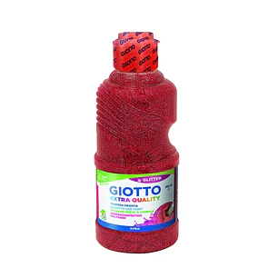 Giotto Extra Quality Glitter Tempera - 250ml - Lispa para el Uso - Botella Bio Pet - Color Rojo