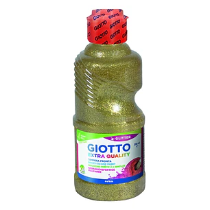 Giotto Extra Quality Glitter Tempera - 250ml - Lispa para el Uso - Botella Bio Pet - Color Oro