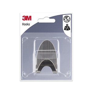 3M Gancho Adhesivo Metalico - Ovalado - Soporta hasta 1.3kg - Color Gris/Titanio