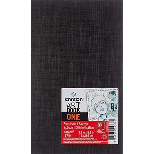 Canson Sketch One Fino Cuaderno de Dibujo con 98 Hojas 100g 14x21.6cm - Color Blanco