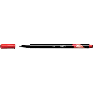 Bic Intensity Fine Rotulador de Punta Fina de 0.8mm - Trazo de 0.4mm - Tinta con Base de Agua - Color Rojo