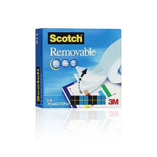 Scotch Magic Reutilizable Cinta Adhesiva Invisible Reutilizable 19mm x 33m - Adhesivo Removible - Transparente