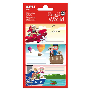 Apli Etiquetas Adhesivas Escolares Aviacion - Tamaño 83x43mm - 9 Etiquetas por Bolsa - Adhesivo Permanente de Alta Calidad - Diseño Aviacion - Color B