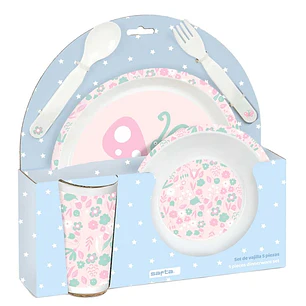 Safta Mariposa Set de Menaje Infantil - PVC sin BPA - 260x90x260mm - Color Azul
