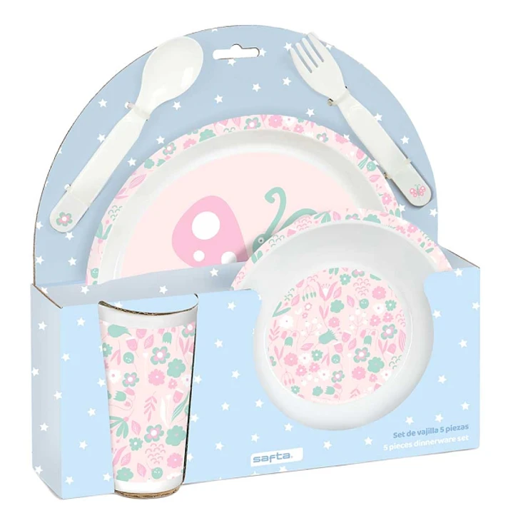 Safta Mariposa Set de Menaje Infantil - PVC sin BPA - 260x90x260mm - Color Azul 1