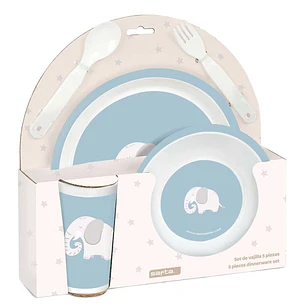 Safta Elefante Set de Menaje Infantil - PVC sin BPA - 260x90x260mm - Color Azul