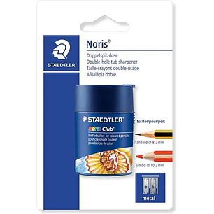 Staedtler Noris Club 512 Sacapuntas de Plástico Doble Uso para Lapices Normales y Gruesos - De 7mm hasta 12mm - Deposito