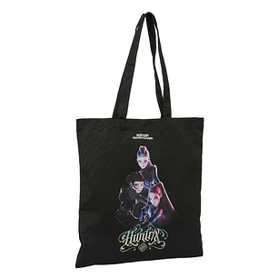 Safta K-Pop Demon Hunters Warriors Tote Bag Bolsa de Tela - Asas de Mano - 38x42cm - Color Negro