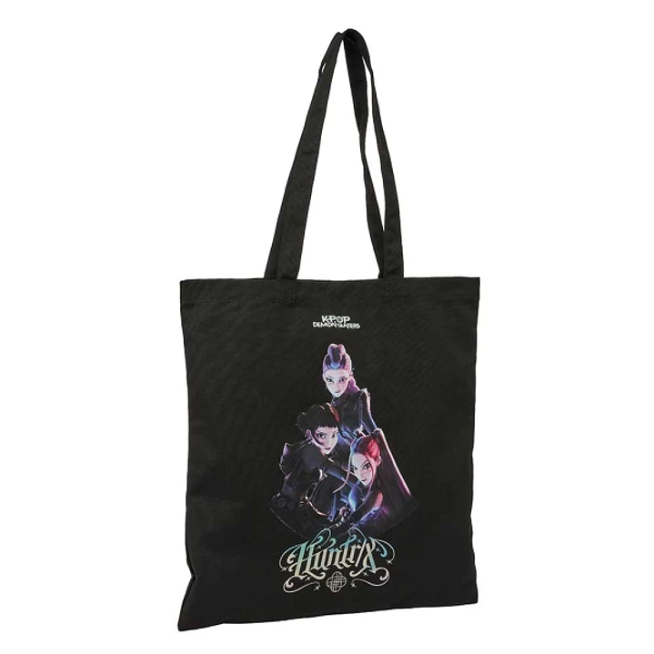 Safta K-Pop Demon Hunters Warriors Tote Bag Bolsa de Tela - Asas de Mano - 38x42cm - Color Negro 1