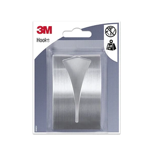 3M Gancho Adhesivo Metalico - Soporta hasta 3kg - Color Gris/Titanio