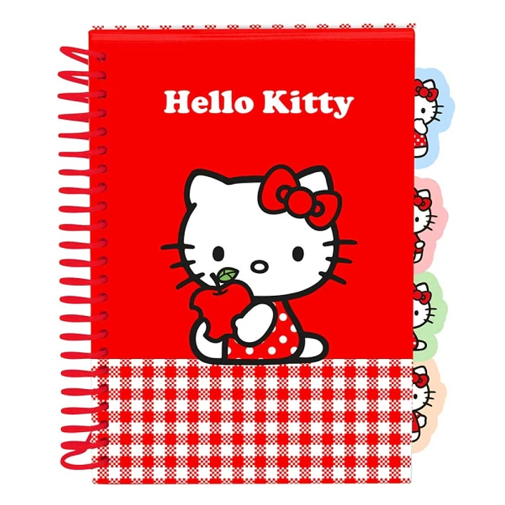 Safta Hello Kitty Bloc de Notas - Formato A5 - 80 Hojas de 80 g/m2 - Espiral - Tapas Duras - 4 Separadores Interiores - 14.8x2.1cm - Color Rojo y Blan 1