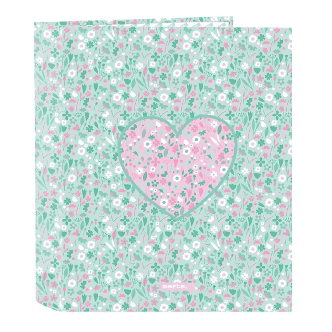 Safta Cuore Carpeta con 4 Anillas 40mm - Tapas Duras Forradas - Formato Folio - 270x60x330mm - Color Turquesa 1