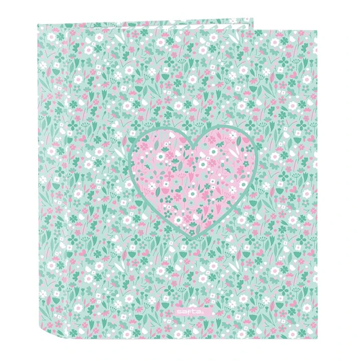 Safta Cuore Carpeta con 4 Anillas 40mm - Tapas Duras Forradas - Formato Folio - 270x60x330mm - Color Turquesa 1