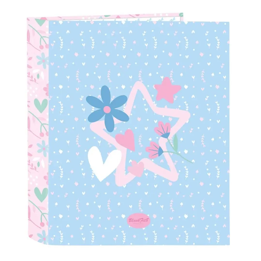 Safta Blackfit8 Smile Carpeta con 4 Anillas 40mm - Tapas Duras Forradas - Formato Folio - 270x60x330mm - Color Azul Claro 1