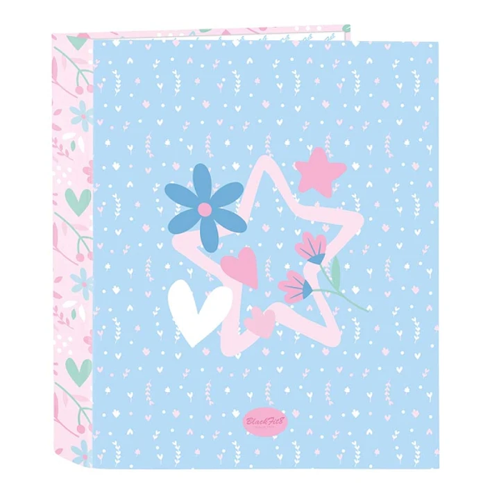 Safta Blackfit8 Smile Carpeta con 4 Anillas 40mm - Tapas Duras Forradas - Formato Folio - 270x60x330mm - Color Azul Claro 1
