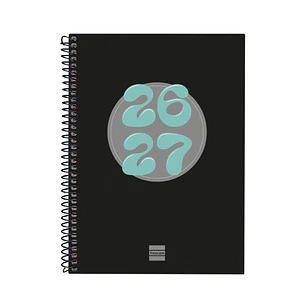 Finocam Cool Agenda Escolar 26/27 en Catalan - Semana Vista Horizontal - Formato 4º - 155x212mm - Tapas de Carton Forrado - Papel de 80g/m2 - Espiral 