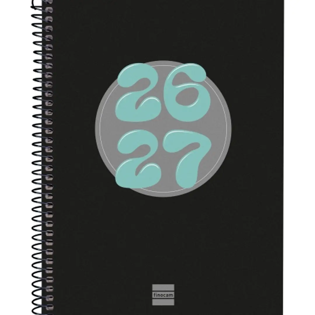 Finocam Cool Agenda Escolar 26/27 en Catalan - Semana Vista Horizontal - Formato 4º - 155x212mm - Tapas de Carton Forrado - Papel de 80g/m2 - Espiral  1