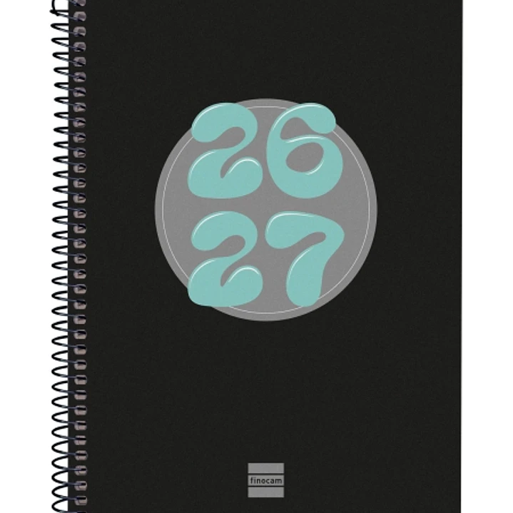 Finocam Cool Agenda Escolar 26/27 en Catalan - Semana Vista Horizontal - Formato 4º - 155x212mm - Tapas de Carton Forrado - Papel de 80g/m2 - Espiral  1