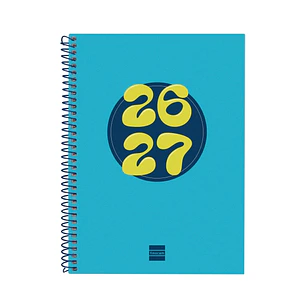 Finocam Cool Agenda Escolar 26/27 en Catalan - Semana Vista Horizontal - Formato 4º - 155x212mm - Tapas de Carton Forrado - Papel de 80g/m2 - Espiral 