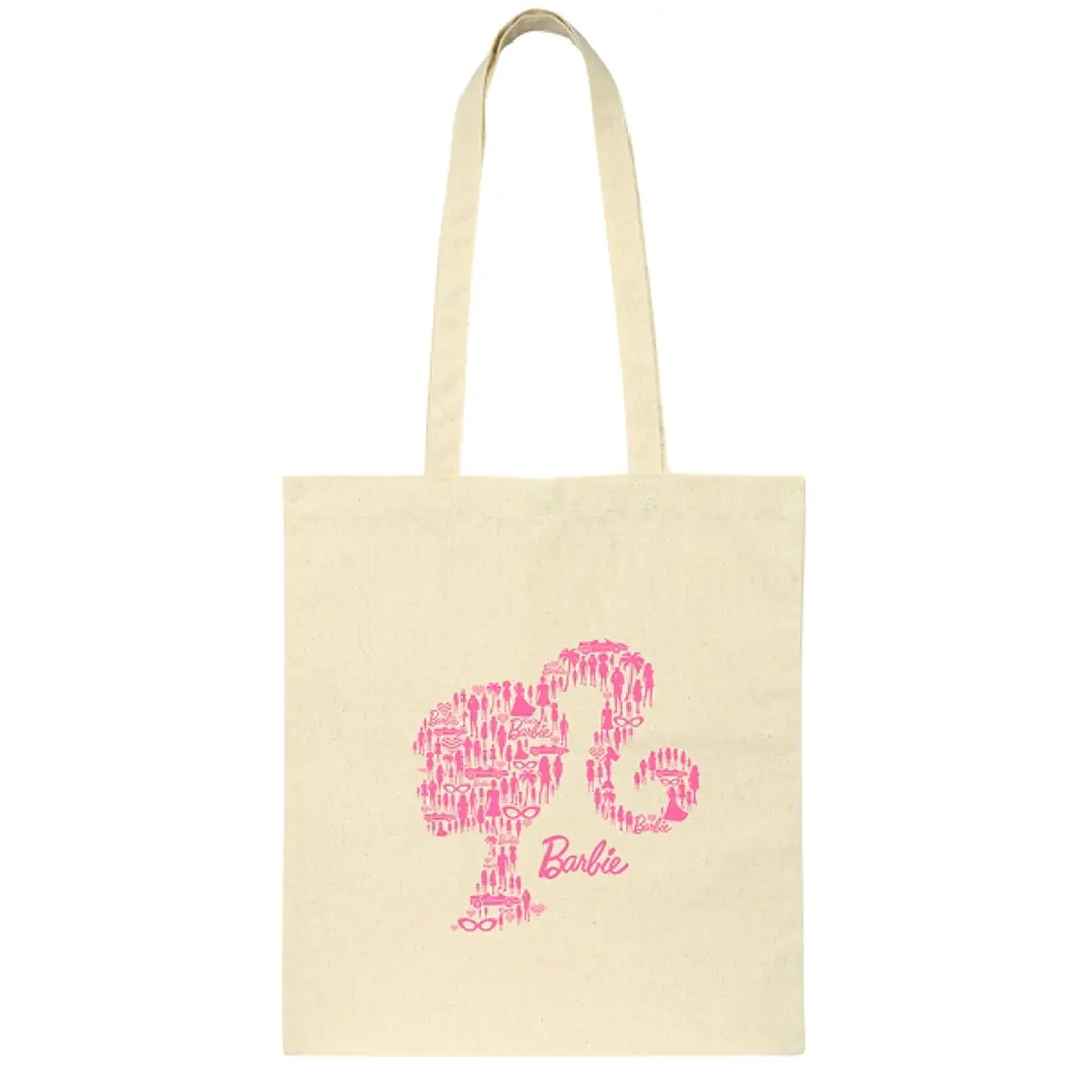 Safta Barbie Tote Bag Bolsa de Tela - Asas de Mano - Color Beige 1