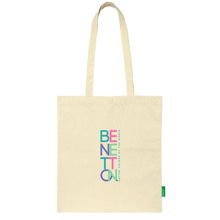 Safta Benetton Tote Bag Bolsa de Tela - Asas de Mano - Color Beige 1