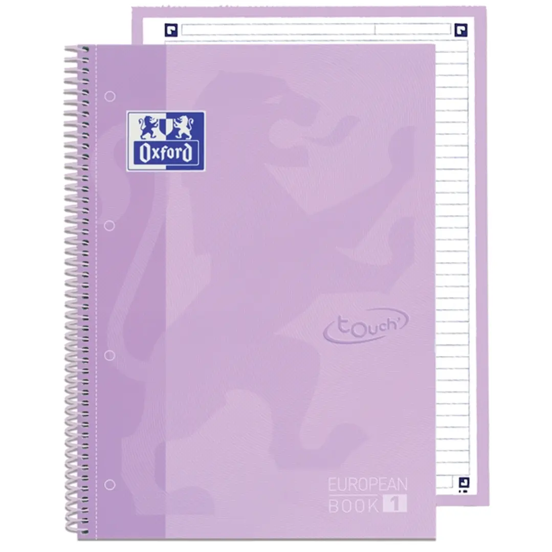 Oxford School Touch Europeanbook 1 Cuaderno A4+ 80 Hojas Microperforadas 1 Linea - Tapa Extradura - Color Malva 1