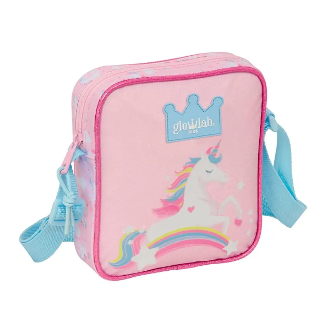 Safta Glowlab Kids Bolsito con Bandolera - 1L - Practico y Funcional - Perfecto para Actividades - Ligero y Comodo - 160x40x180mm - Color Rosa 1