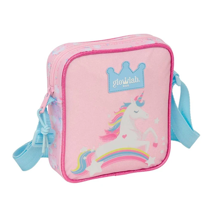 Safta Glowlab Kids Bolsito con Bandolera - 1L - Practico y Funcional - Perfecto para Actividades - Ligero y Comodo - 160x40x180mm - Color Rosa 1