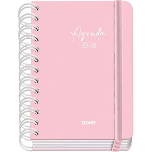 Dohe Serenity Agenda Escolar 25/26 Espiral Wireo A6 - Dia Pagina - Papel 80g/m2 - 4 Hojas de Pegatinas - Cubierta de Carton Plastificado - Cierre con