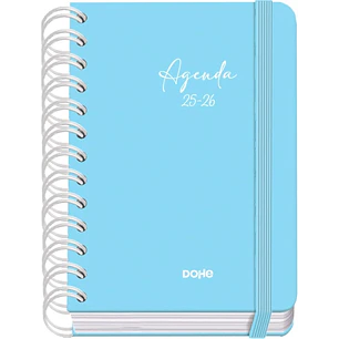 Dohe Serenity Agenda Escolar 25/26 Espiral Wireo A6 - Dia Pagina - Papel 80g/m2 - 4 Hojas de Pegatinas - Cubierta de Carton Plastificado - Cierre con