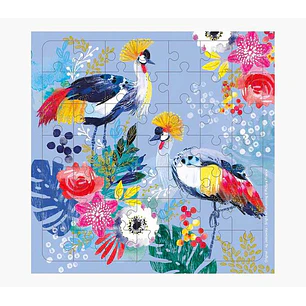 Pictura Tarjeta Puzzle - 15.5x15.5cm - Tematica de Grullas - 49 Piezas - Incluye Tarjeta Plegada y Sobre Blanco - Certificacion FSC