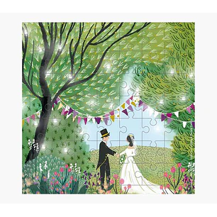 Pictura Tarjeta Puzzle - 15.5x15.5cm - Tematica Boda - 49 Piezas - Tarjeta Plegada Incluida - Embolsada en Celofan - Sobre Blanco Incluido - Papel con